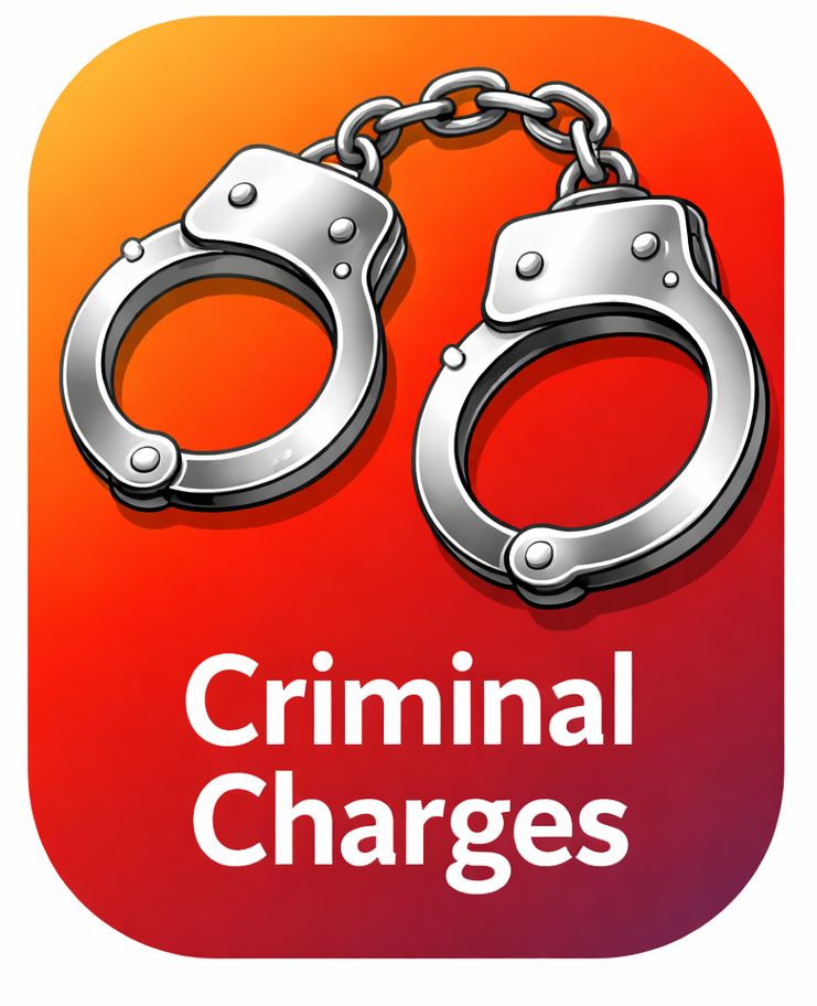 Criminal charges practice area icon with handcuffs